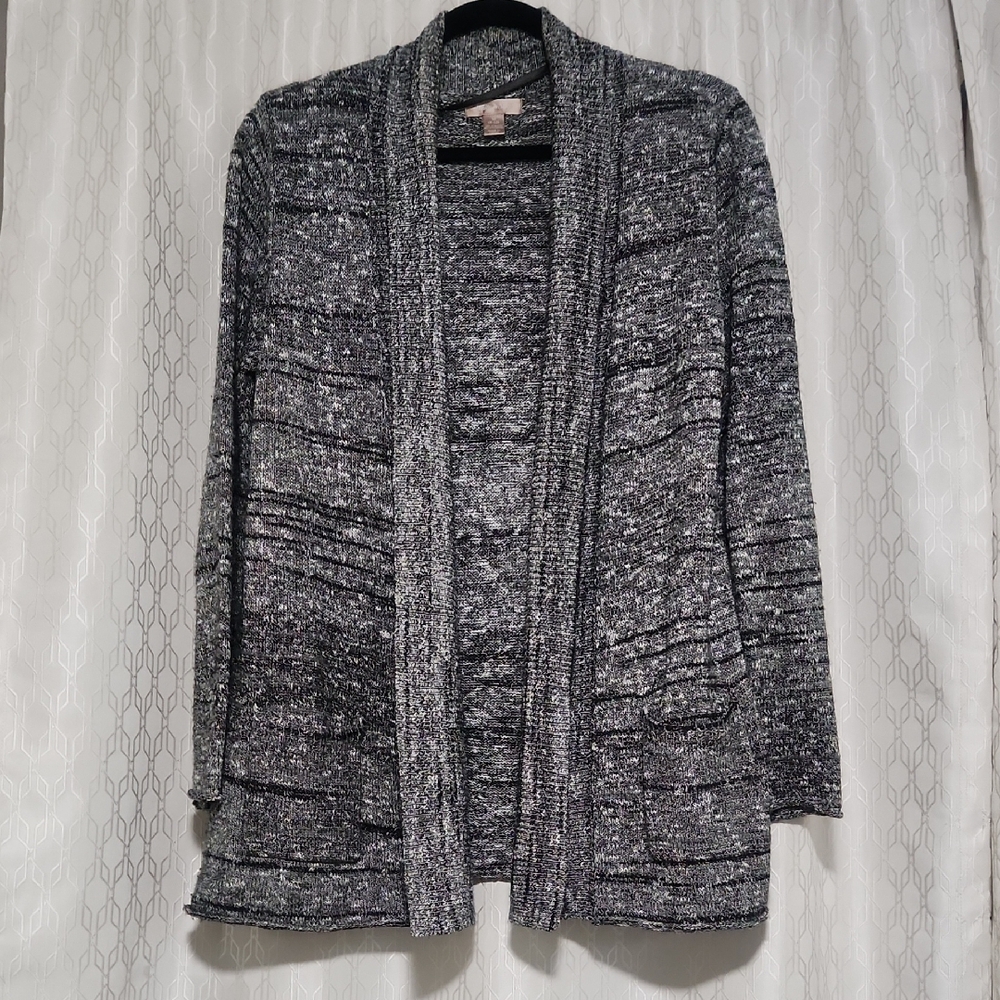 Women's White Stag Gray Open-Front Sweater